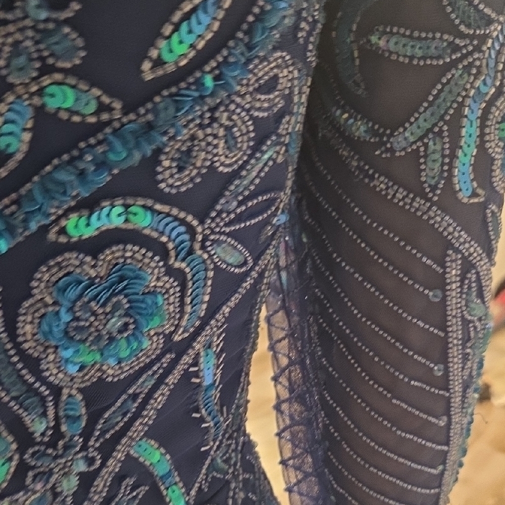 Chic Blue Lace-Up Long Sleeve Dress - Picture 7 of 12